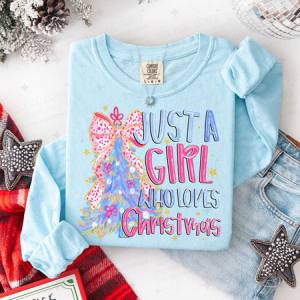 COQUETTE JUST A GIRL WHO LOVES CHRISTMAS - DTF TRANSFER