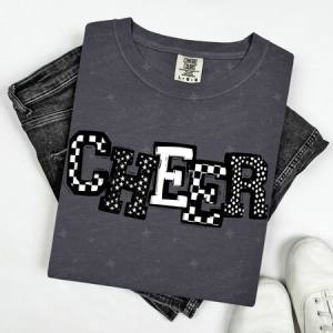 CHEER - BLACK/WHITE - DTF TRANSFER