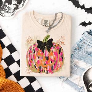 COQUETTE JACK O LANTERN - FAUX GLITTER - DTF TRANSFER