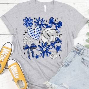 COQUETTE VOLLEYBALL DOODLE - ROYAL BLUE - DTF TRANSFER