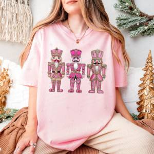 PINK NUTCRACKERS - FAUX SEQUIN/FAUX RHINESTONES - DTF TRANSFER