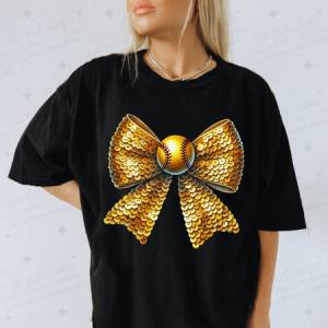 COQUETTE SOFTBALL - FAUX SEQUIN - DTF TRANSFER