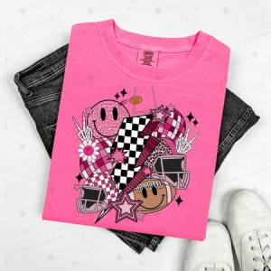 RETRO FOOTBALL - PINK - DTF TRANSFER