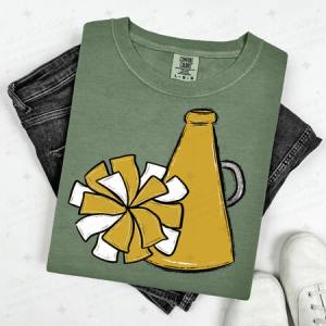 POMPOM & MEGAPHONE - VEGAS GOLD - DTF TRANSFER