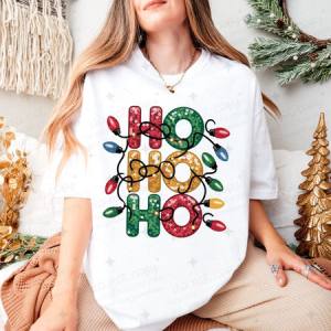 HO HO HO - FAUX SEQUIN - DTF TRANSFER