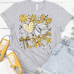 COQUETTE VOLLEYBALL DOODLE - VEGAS GOLD - DTF TRANSFER