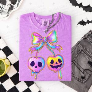 COQUETTE IRIDESCENT SKELLIE AND JACK O LANTERN - DTF TRANSFER