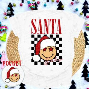 SANTA BABY - FAUX GLITTER - FRONT+BACK - DTF TRANSFER