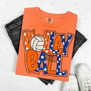 VOLLEYBALL - BLUE/ORANGE - DTF TRANSFER