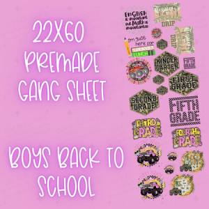 BOYS BACK TO SCHOOL - 22X60 - PREMADE GANG