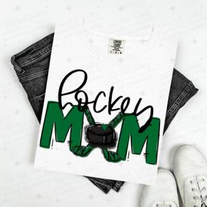 HOCKEY MOM - KELLY GREEN/NO FLOWER - DTF TRANSFER