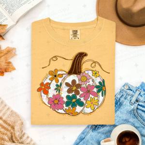 FLORAL PUMPKIN - DTF TRANSFER