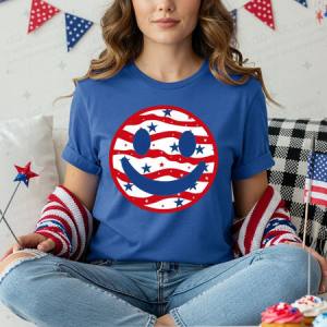 PATRIOTIC SMILEY FACE - DTF TRANSFER