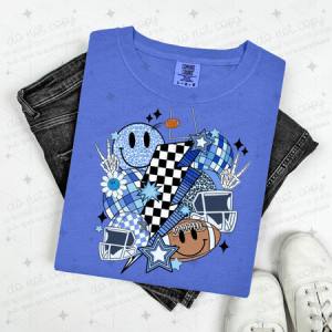 RETRO FOOTBALL - BLUE - DTF TRANSFER