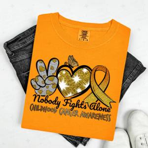 NOBODY FIGHTS ALONE - FAUX GLITTER - DTF TRANSFER