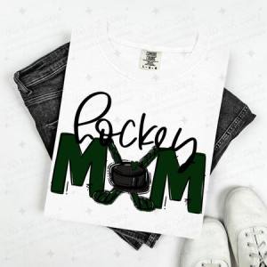 HOCKEY MOM - DARK GREEN/NO FLOWER - DTF TRANSFER
