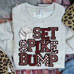 SET SPIKE BUMP - MAROON - DTF TRANSFER