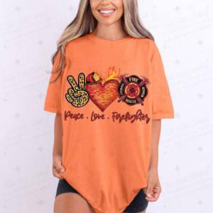 PEACE LOVE FIREFIGHTER - DTF TRANSFER