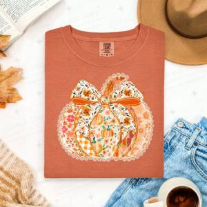 COQUETTE LACE PUMPKIN - FAUX LACE - DTF TRANSFER