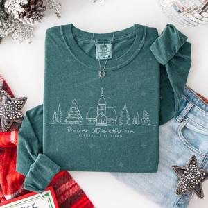 OH COME LET US ADORE HIM - WHITE TEXT - DTF TRANSFER