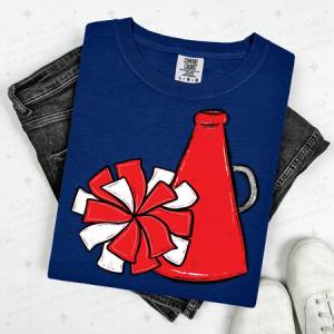 POMPOM & MEGAPHONE - RED - DTF TRANSFER