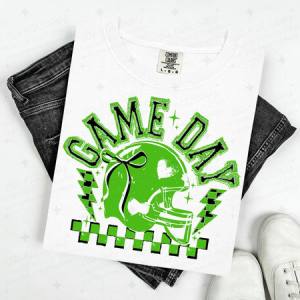 COQUETTE GAME DAY - GREEN OUTLINE/BLACK- DTF TRANSFER