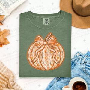 COQUETTE ORANGE LACE PUMPKIN - FAUX LACE - DTF TRANSFER