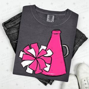 POMPOM & MEGAPHONE - PINK - DTF TRANSFER