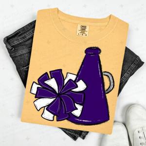 POMPOM & MEGAPHONE - PURPLE - DTF TRANSFER