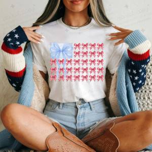 COQUETTE BOW AMERICAN FLAG - DTF TRANSFER