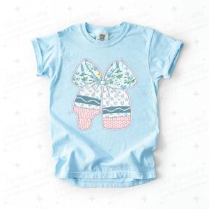 COQUETTE PINK FLORAL CRAYON BOW - DTF TRANSFER