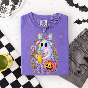 COQUETTE IRIDESCENT ICED COFFEE GHOST - DTF TRANSFER