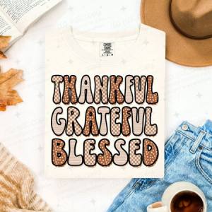 THANKFUL GRATEFUL BLESSED - DTF TRANSFER