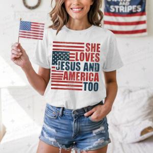 SHE LOVES JESUS AND AMERICA TOO - DTF TRANSFER