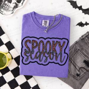 SPOOKY SEASON - FAUX SEQUIN + FAUX EMBROIDERY - DTF TRANSFER