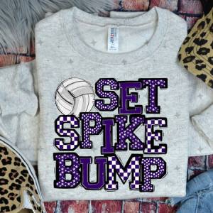 SET SPIKE BUMP - PURPLE - DTF TRANSFER