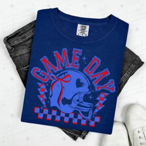 COQUETTE GAME DAY - BLUE OUTLINE/RED - DTF TRANSFER