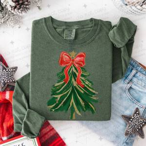 COQUETTE BRUSHSTROKE CHRISTMAS TREE - DTF TRANSFER