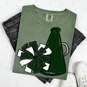 POMPOM & MEGAPHONE - DARK GREEN - DTF TRANSFER