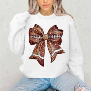 COQUETTE FOOTBALL BOW - FAUX SEQUIN - DTF TRANSFER