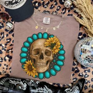 TURQUOISE SKULL - DTF TRANSFER