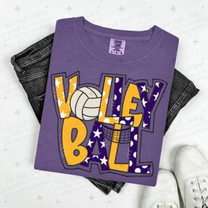 VOLLEYBALL - PURPLE/YELLOW- DTF TRANSFER