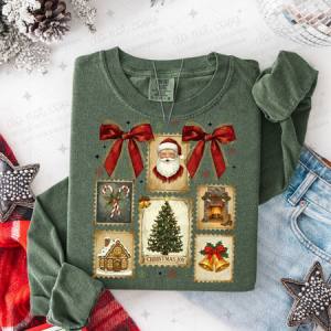 COQUETTE VINTAGE CHRISTMAS STAMPS - DTF TRANSFER