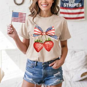 COQUETTE PATRIOTIC STRAWBERRIES - DTF TRANSFER