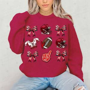 COQUETTE RED FOOTBALL GRID - DTF TRANSFER