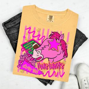 MUSTANGS - FAUX GLITTER/SEQUIN - DTF TRANSFER