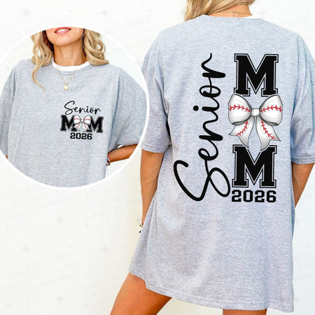 COQUETTE BASEBALL SENIOR MOM 2026 - FRONT+BACK - DTF TRANSFER