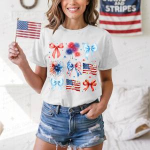 COQUETTE PATRIOTIC FIREWORKS & BOWS GRID - DTF TRANSFER
