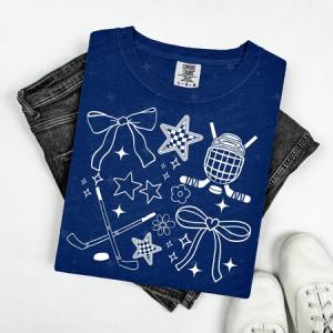 COQUETTE HOCKEY DOODLE - WHITE - DTF TRANSFER