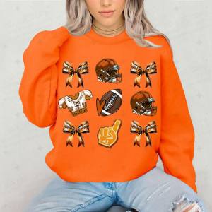 COQUETTE ORANGE FOOTBALL GRID - DTF TRANSFER